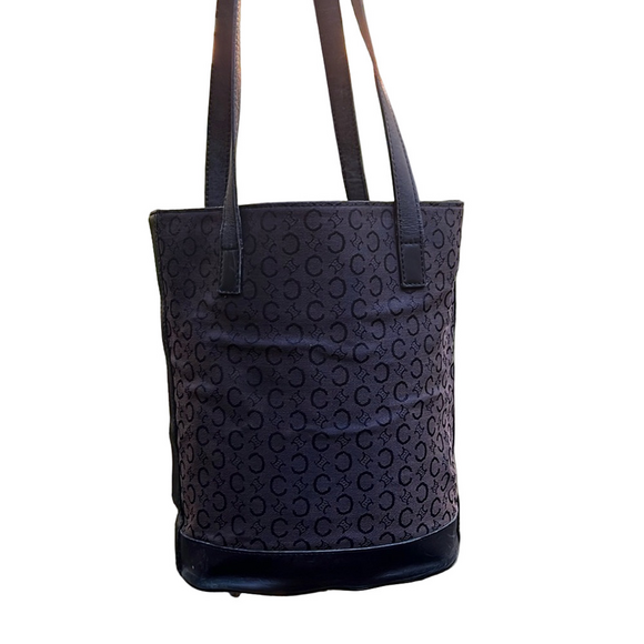 Celine Handbags - Celine Brown and Black Macadam Shoulder‎ Bag Tote GUC